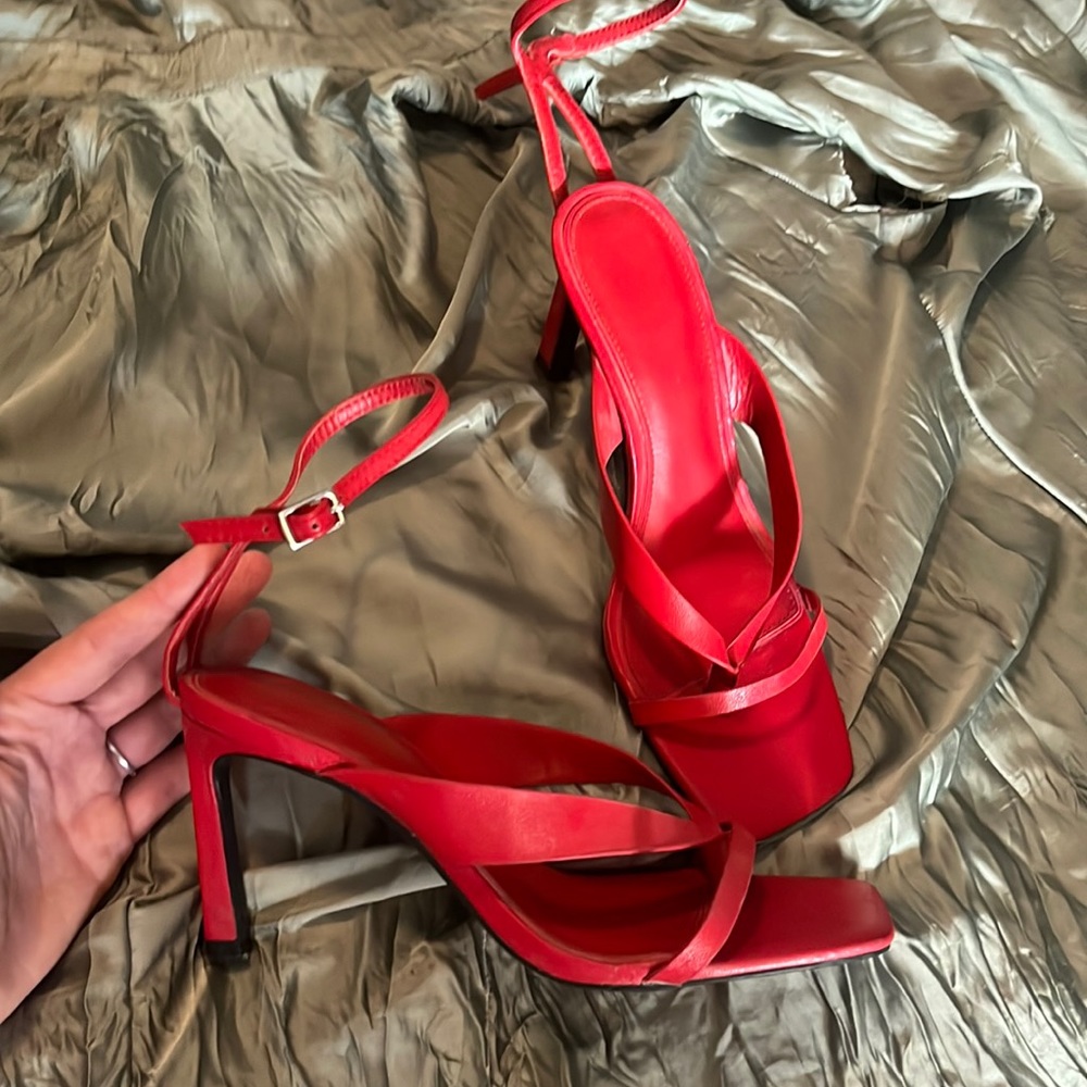 Bershka Red strappy sandals